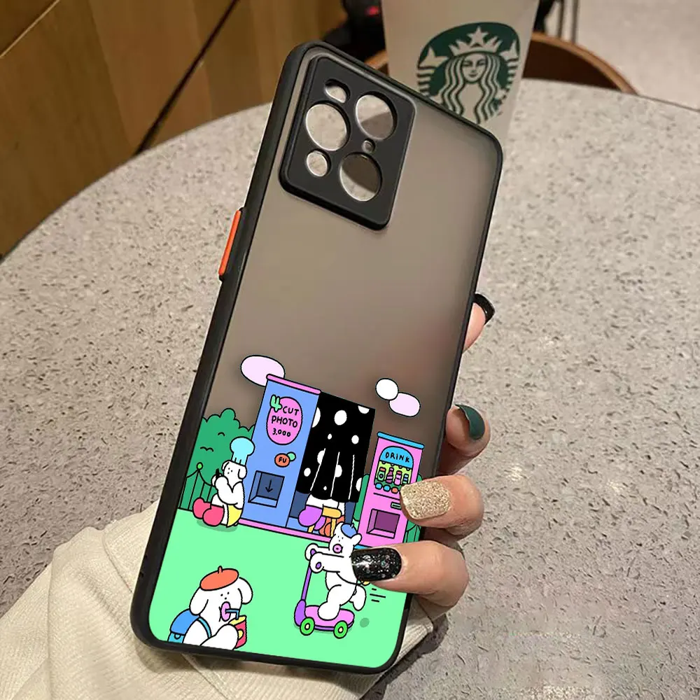 thumbnail image 1 of Funda mate para OPPO Realme 10 9 9I 8 8I 7 7I 6 5 FIND X3 X4 PRO 4G 5G Funda Coque Capa Funda carcasa cerdo blanco conejo dibujos animados, 1 of 5