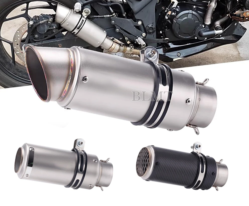 범용 51/60mm 오토바이 sc 배기 inox 머플러 탄소 섬유 배기 z900 R3 R25 MT07 MT09 R1 Z400 Z650 용 DB 킬러 포함
