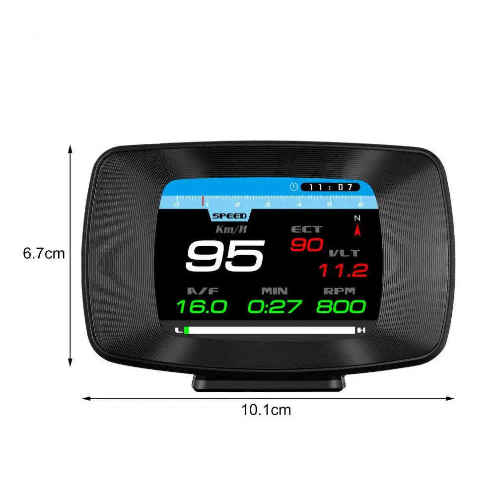 Universal P13 3 pollici Car HUD OBD2GPS Dual System Multi-funzione Digital Head-up Display misuratore di velocità allarme indicatore di temperatura