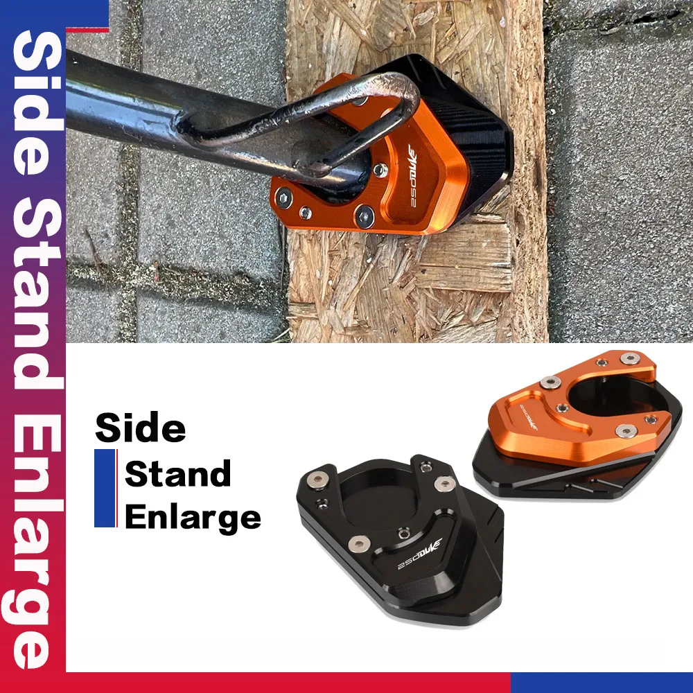

2023 Motorbike Aluminium Tool Accessories Kickstand Plate Pad Side Stand Enlarge For KTM DUKE 250 DUKE250 DUKE125 200 390 690