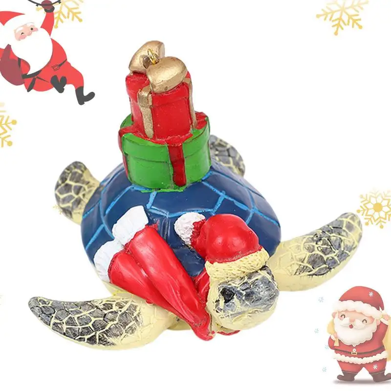 

Sea Turtle Christmas Ornament Christmas Resin Decor For Tree Portable Resin Apartment Decor For Backpacks School Bags Table