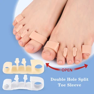 2Pcs Gel Toe Separator Protector For Overlapping Hammer Toes Pain Relief Toe Correction Bunion Corrector Foot Care Tool