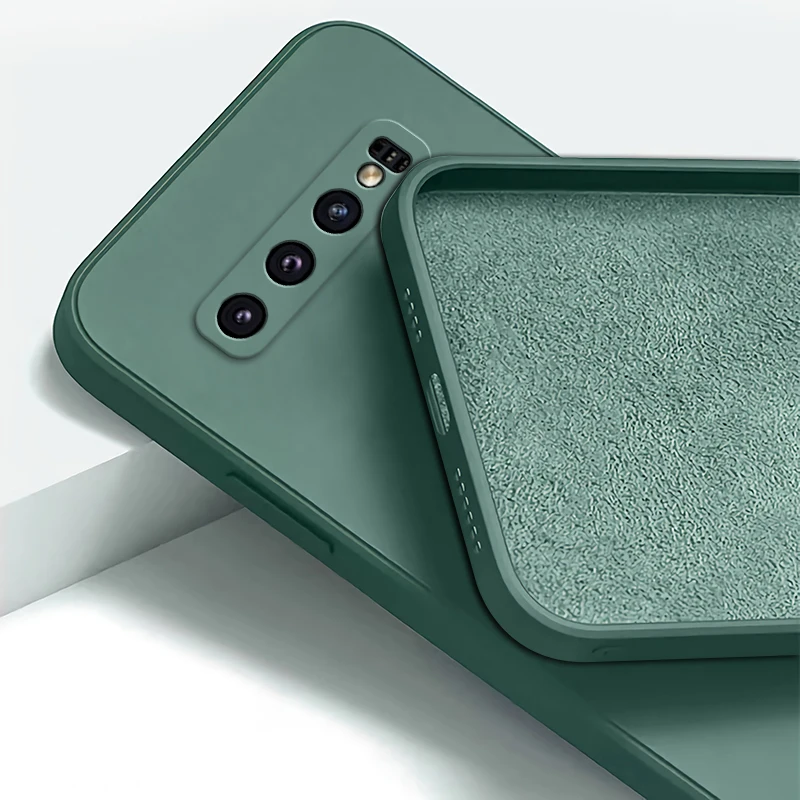 Premium Soft Candy Silicone Back Cover - Square Liquid Design