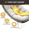 Outdoor Papaya Chair, Rattan Scooter with 3.9-inch Seat Cushion, Soft Cushion Lounge Chair with A Capacity of 2350Ibs 5