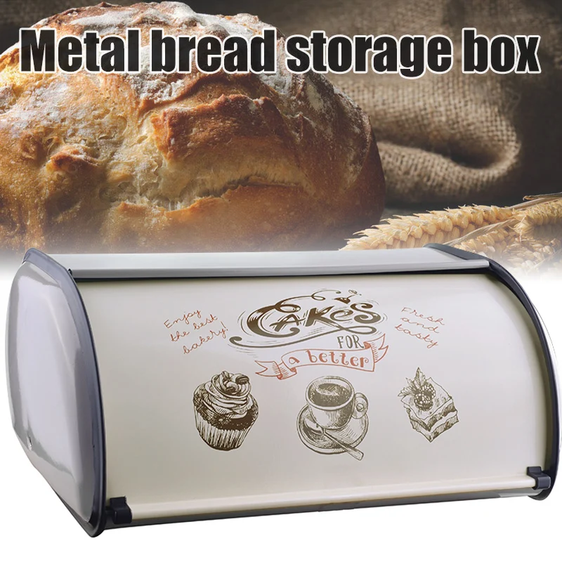 Metal Bread Storage Box Decorative Dry Food Storage for Family Friend Neighbor Gift