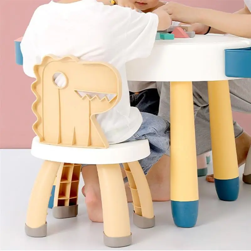 Cartoon Dinosaur Back Chair Kids Ergonomic Design Puzzle Pieces Stool for Home Children for Kindergarten Children