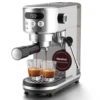 Neretva 20 Bar Espresso Machine Compact Espresso Maker with LED Display & Milk Frother for Home Barista Stainless Steel 1