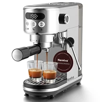 Neretva 20 Bar Espresso Machine Compact Espresso Maker with LED Display & Milk Frother for Home Barista Stainless Steel 1
