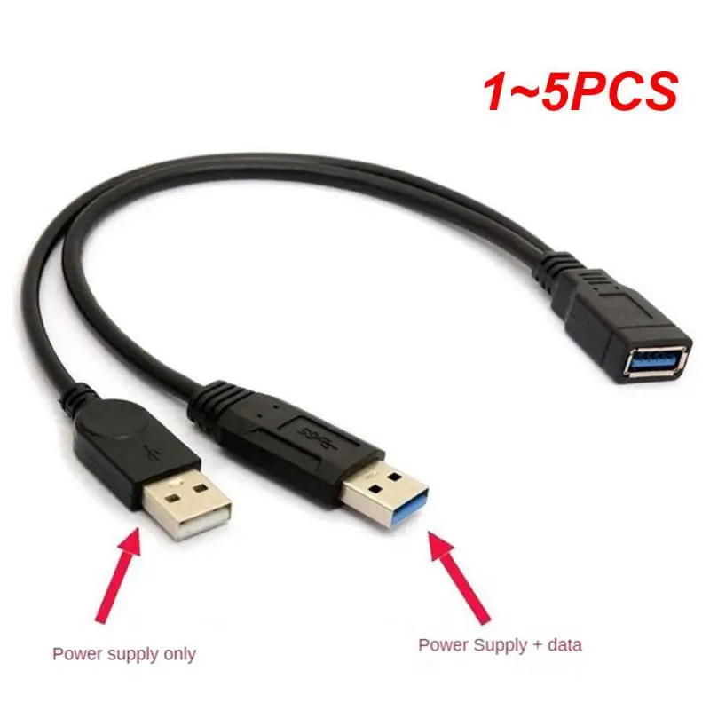 

1~5PCS 20cm USB3.0 to USB3.0/2.0 USB3.0 Female to Dual USB Male Extra Power Data Y Extension Cable