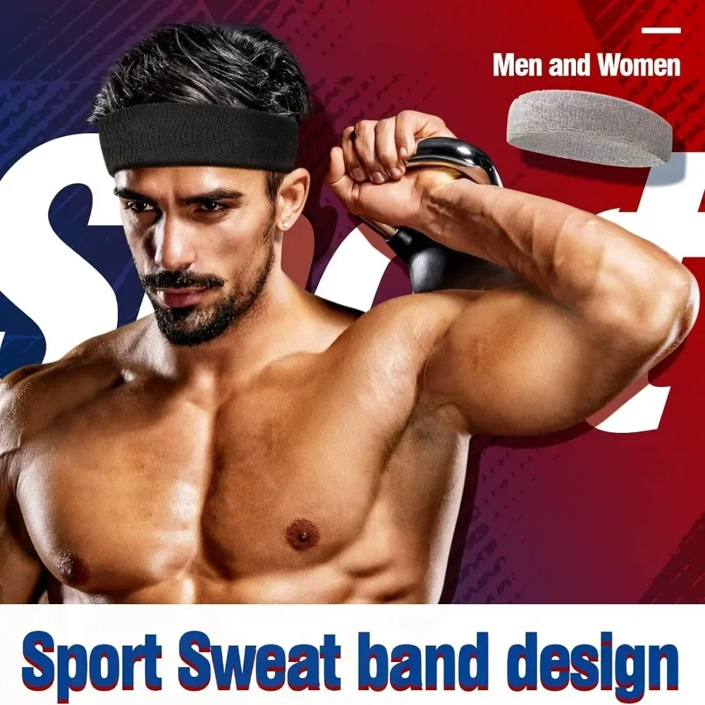 1pc Sports Headband Running Headwear Sweat Absorbing Headband Basketball Antiperspirant Towel Sweat Band Football Headband