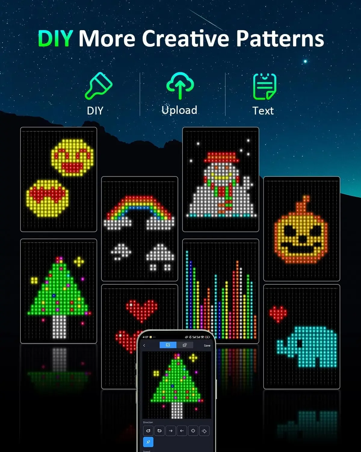 Description Picture 4 of itemIntelligent DIY Curtain LED Light Strip APP Remote Control Background Bedroom Decoration Lights Christmas Halloween Decoration