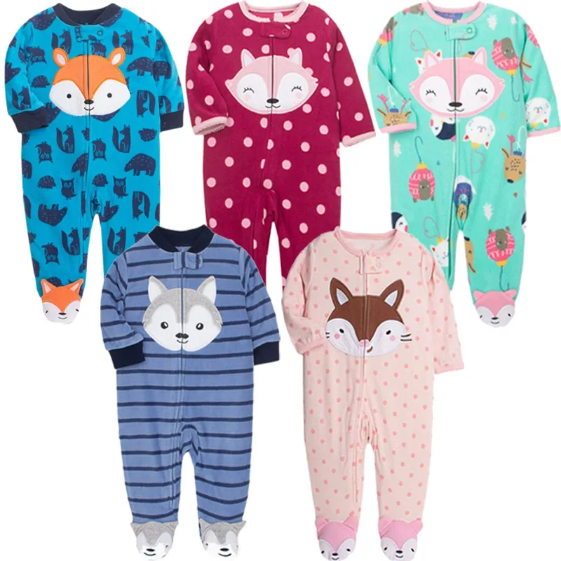 Baby Clothes Newborn Baby Boys Footed Girls Jumpsuit Soft Cotton Cartoon Fox Romper