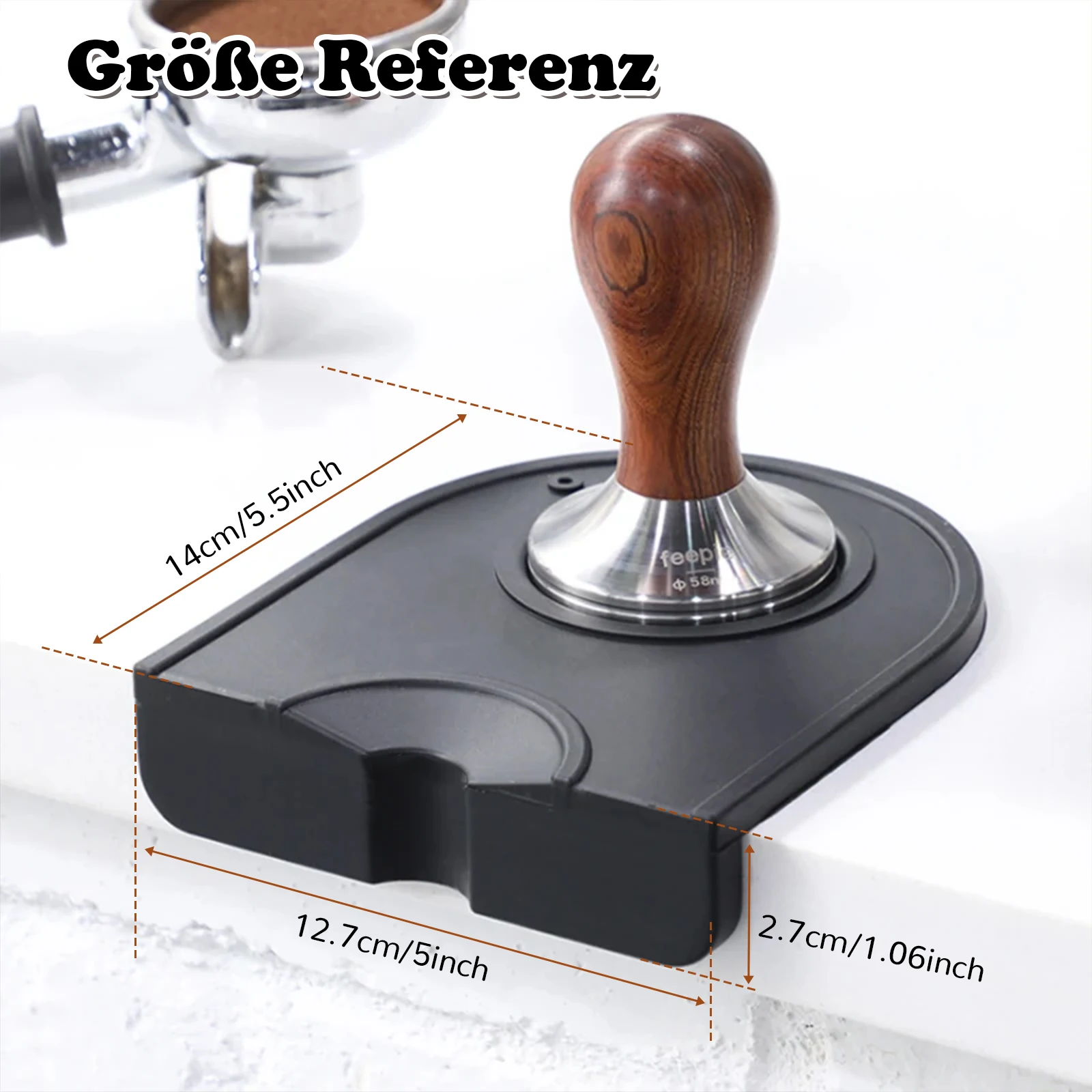 Black Easy Installation Tamping Mat For Espressos Premium For Coffee Easy To And Clean Silica Gel