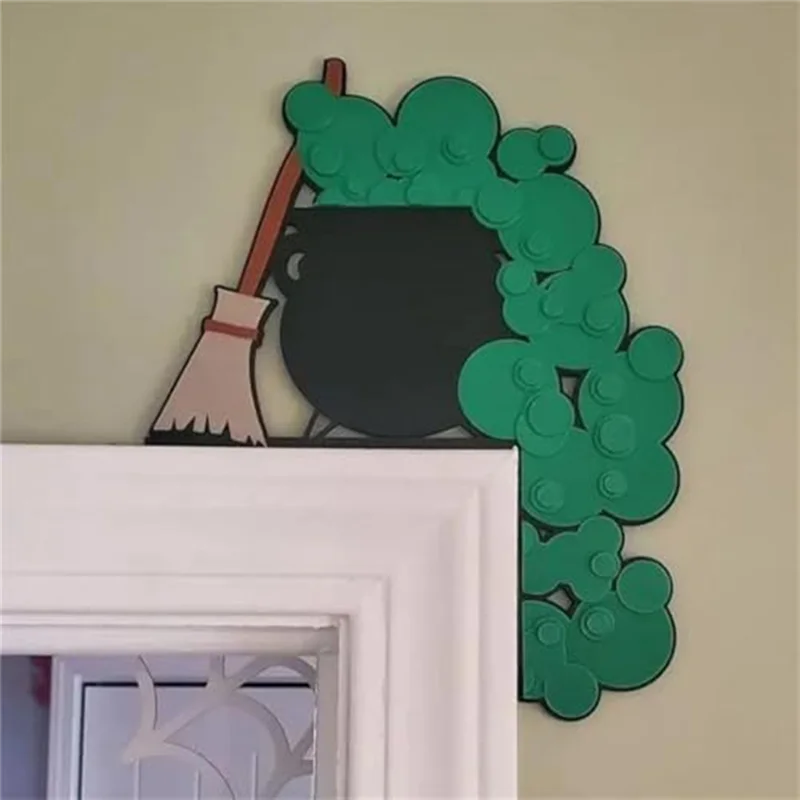Halloween Door Frame Decoration, Halloween Door Corner Sign, Frame Decoration Statue