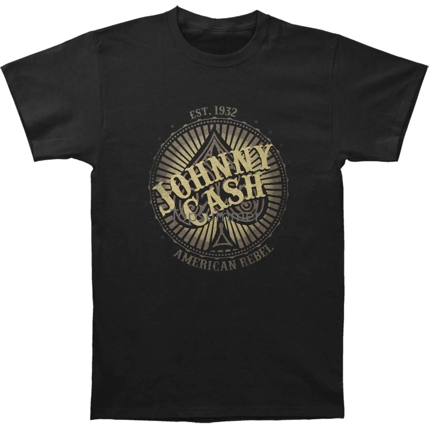 

Johnny Cash Men'S Ace Of Spades T-Shirt Medium Blackcool Tops Men'S Short