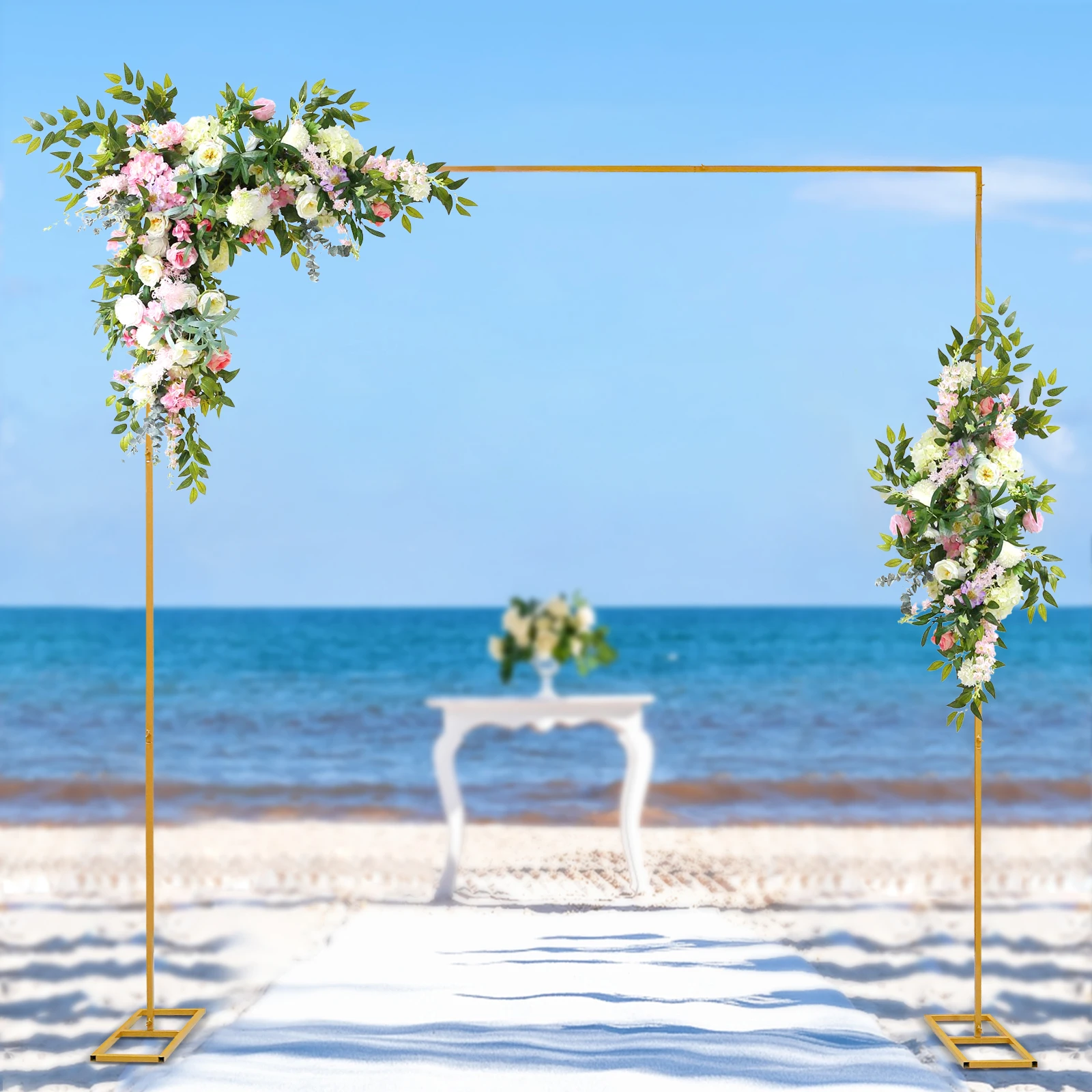 Adjustable Wedding Arch Stand Versatile Event Arch Kit Backdrop Stand for Wedding, Proposal, Birthday Parties Decor 3*3M
