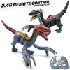 2.4G Children's Remote Control Spray Dinosaur Toys Walking Velociraptor with Lights Sounds Dinosaur Robot RC Toys for Kids Gift 1