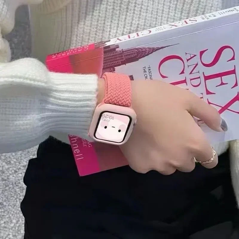 Korean Cute Braided Strap + Case for Apple Watch - Nylon Bracelet