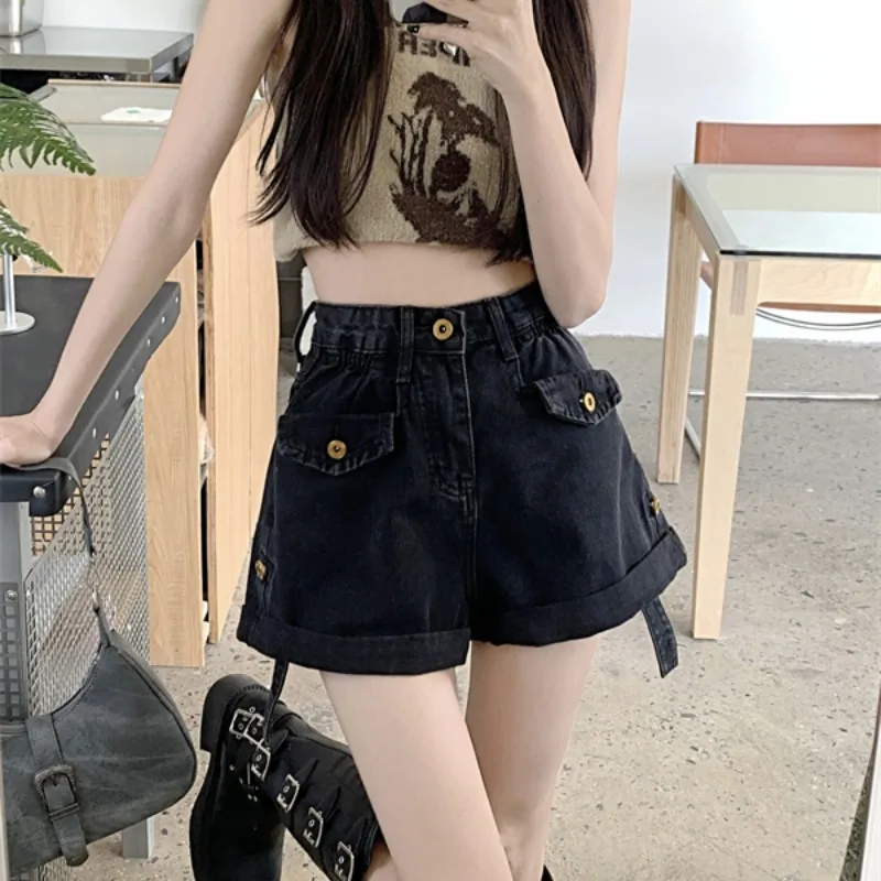 Niche Denim Shorts for Women, Women's Skirt, Denim Skirts, Sports Pants, Women's Apparel, Retro Design, New