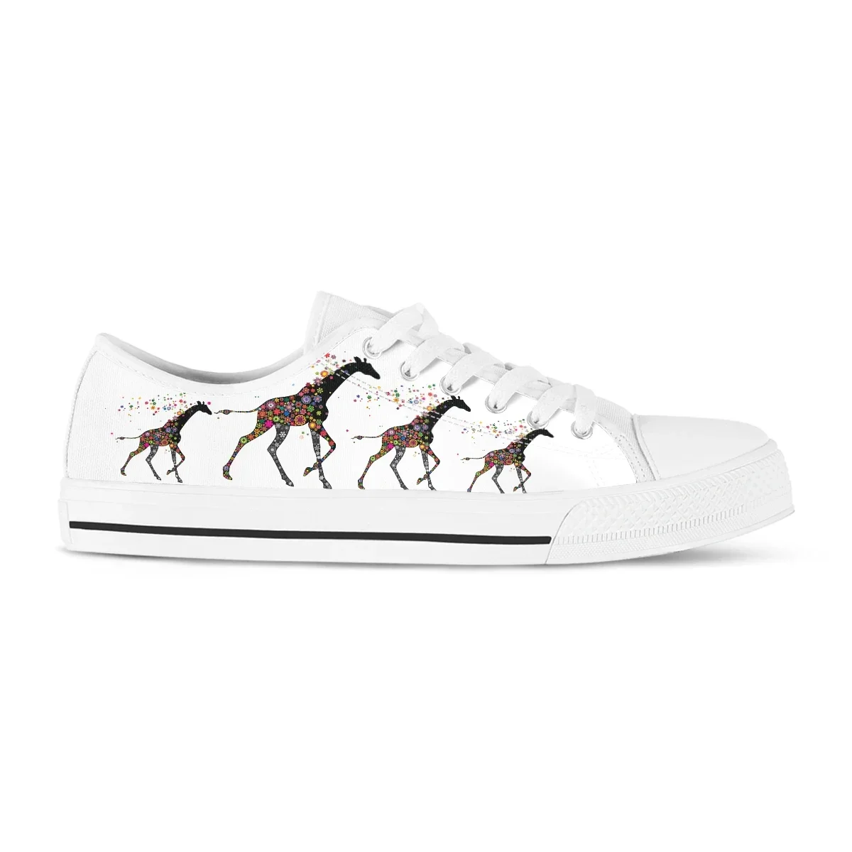 Giraffe Floral Painting Women Canvas Shoes Fashion Summer Casual Sneakers Student Sport Shoes Low Top Woman Vulcanize Shoes