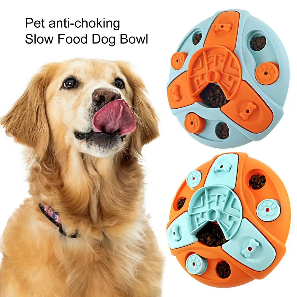 Durable 3 Colors Multiple Troughs Dog Bowl Brain Stimulating Toy Pet