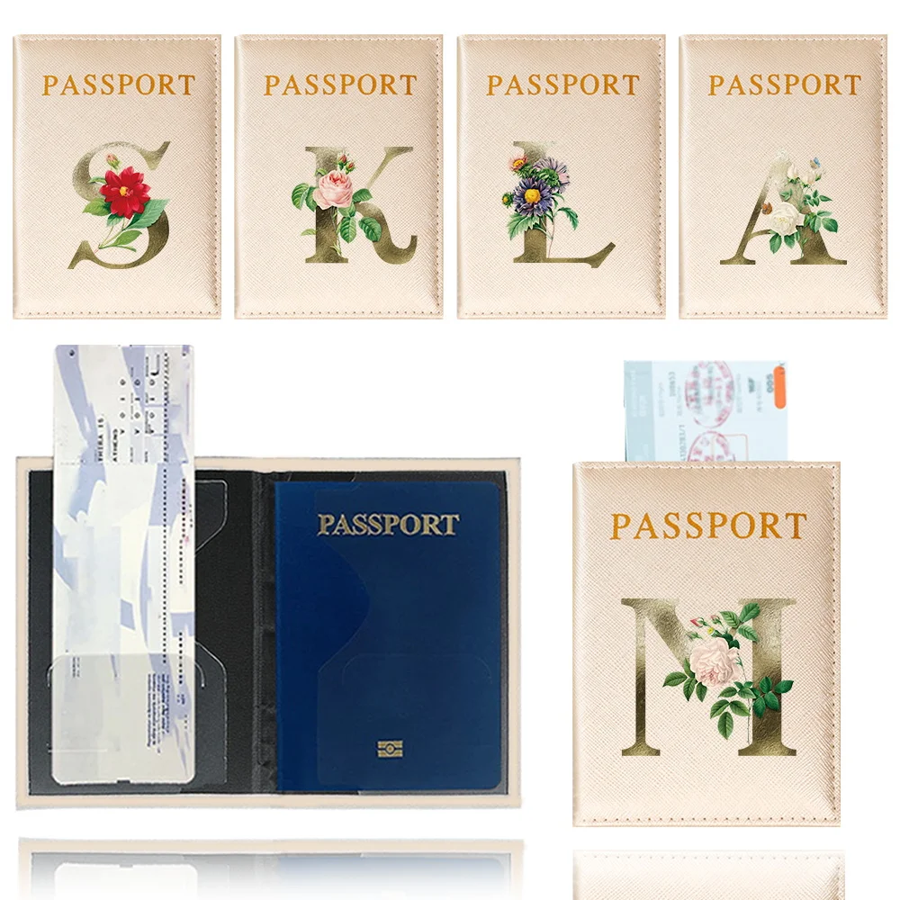 

Travel Passport Holder Case Leather Gold Color Passport Cover Case Printing Golden Flower Series Uinex Travelneedments