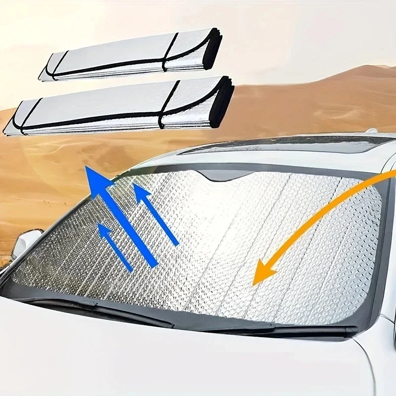 Car Sunshade Set 1 Piece of Car Sunshade With Heat Insulation and Sun Protection Car Front Windshield With Suction Cup Sunshade Amagi