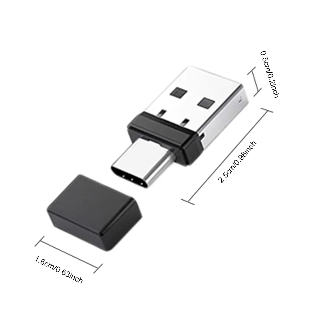 USB Type C 2 In 1 마우스 Jiggler 드라이버가 필요 없는 자동 마우스 Wiggler 플러그 앤 플레이 노트북용 미니 마우스 셰이커 컴퓨터 깨우기