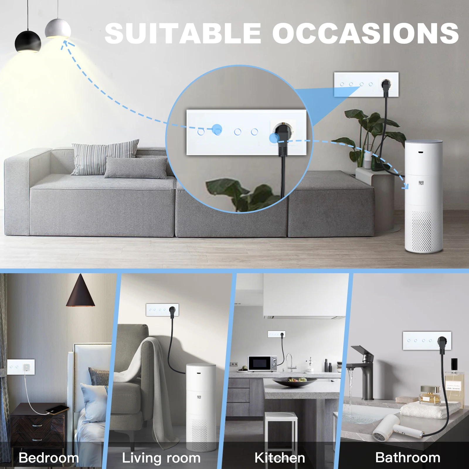 de Parede Duplo 2gang 1way com Usb de parede duplo 2gang 1way com usb 03