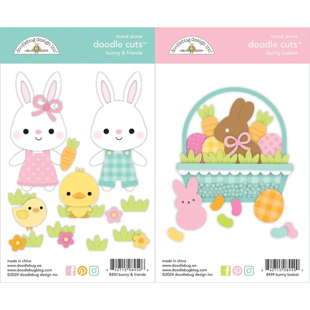 

Bunny and Friends Doodle for DIY Scrapbooking Crafts Dies Cut Stencils Maker Photo Album Template Handmade Decoration