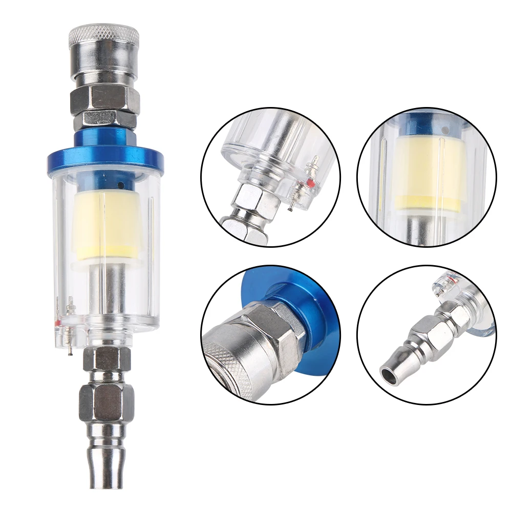 Water Trap Clear Painting Moisture Separator Air Oil Water Separator Filter Kit 1/4 Inch Thread Sprayer Air Compressor Tool 4