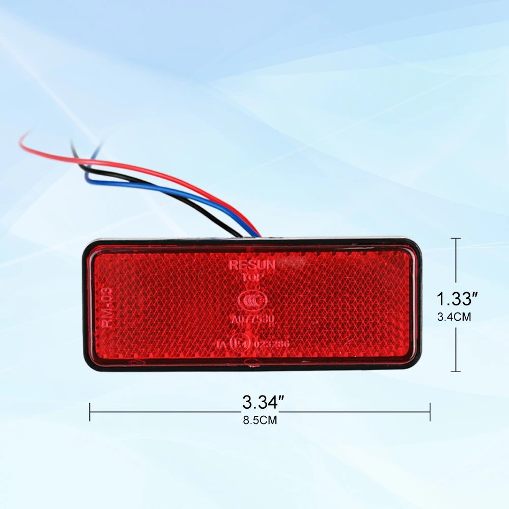 1PC 12V 빨간색 흰색 앰버 LED 반사판 후면 테일 브레이크 중지 경고 사이드 마커 라이트 지프 트럭 트레일러 오토바이 스쿠터