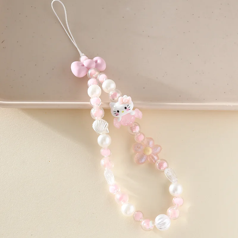 Cute Sanrio Melody Hello Kitty Kuromi Cinnamorol Acrylic Keychain Hand Chain Phone Chain Phone Accessories Jewelry accessories