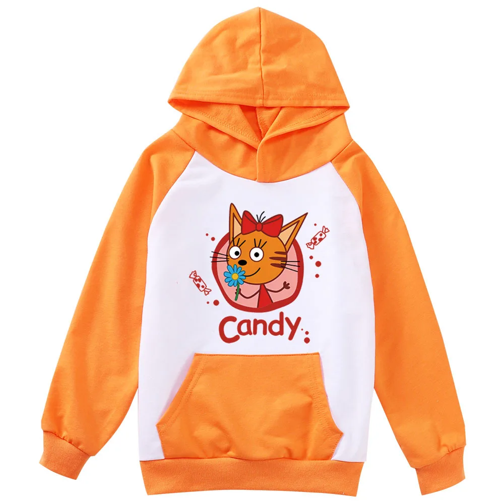 

Russian TpnkoTa Three Kittens Hoodie Baby Girls Kid E Cats Coats Kids My Family Three Happy Cats Clothes Boys Hooded Sweatshirts