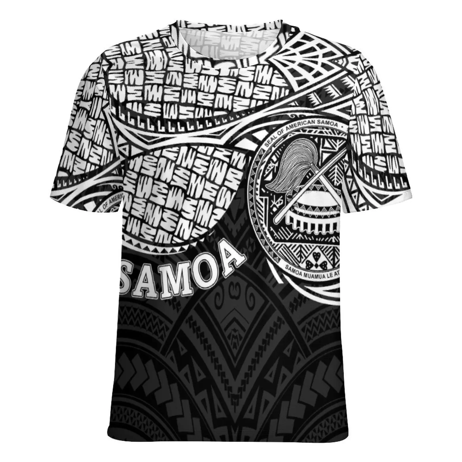 半袖 Samoa pattern Swarovski Long T-shirt Black S33fe24a737154f3184af64f10237d
