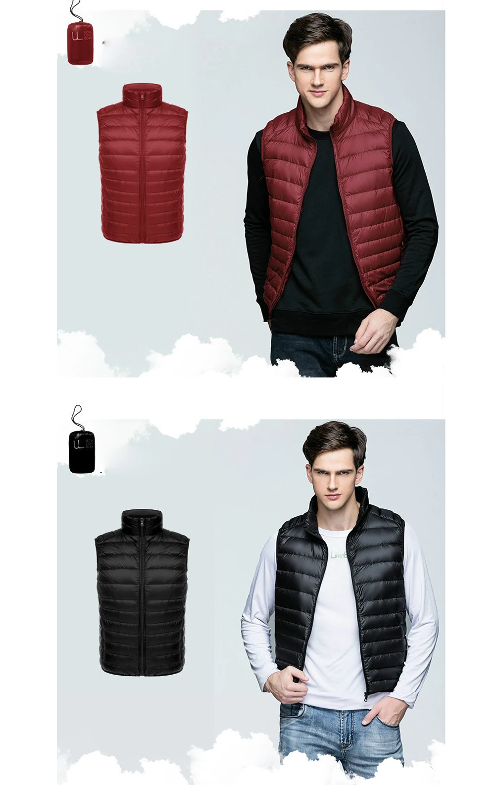 Winter Mens Ultra Light Duck Down Vest - Versatility