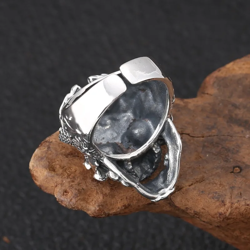 Gothic Punk Ring for Men Retro Skeleton Devil Skull Adjustable finger rings,fashion ring,metal rings,punk rings