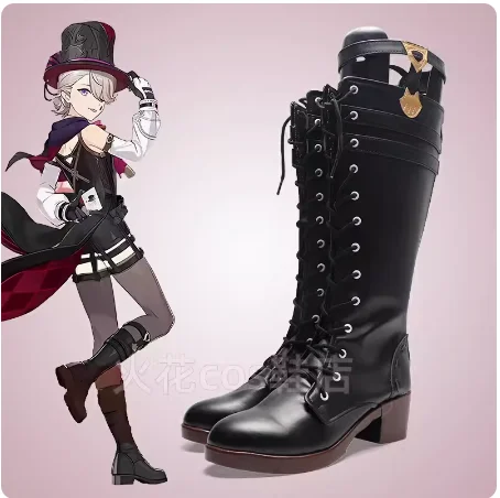 

Game Genshin Impact Lyney Cosplay Shoes Boots Fontaine Twin Role Play Uniform Halloween Carnival Party Outfit Prop For Women Men