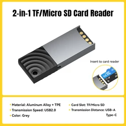Essager Dual Slot High - Speed Memory Card Reader Adapter (USB 2.0 Grey)