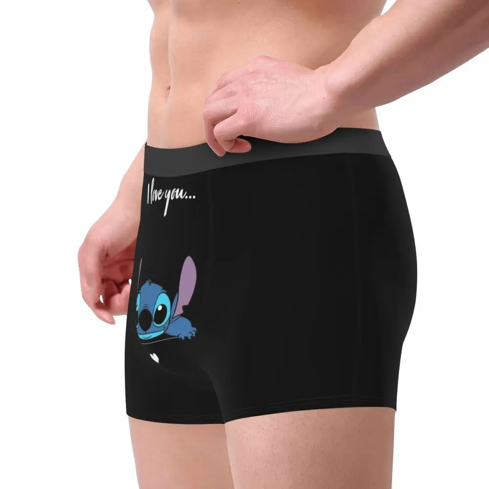 Custom Stitch Lion Cute Boxers Shorts Men's Disney Movie Briefs Underwear Fashion Underpants