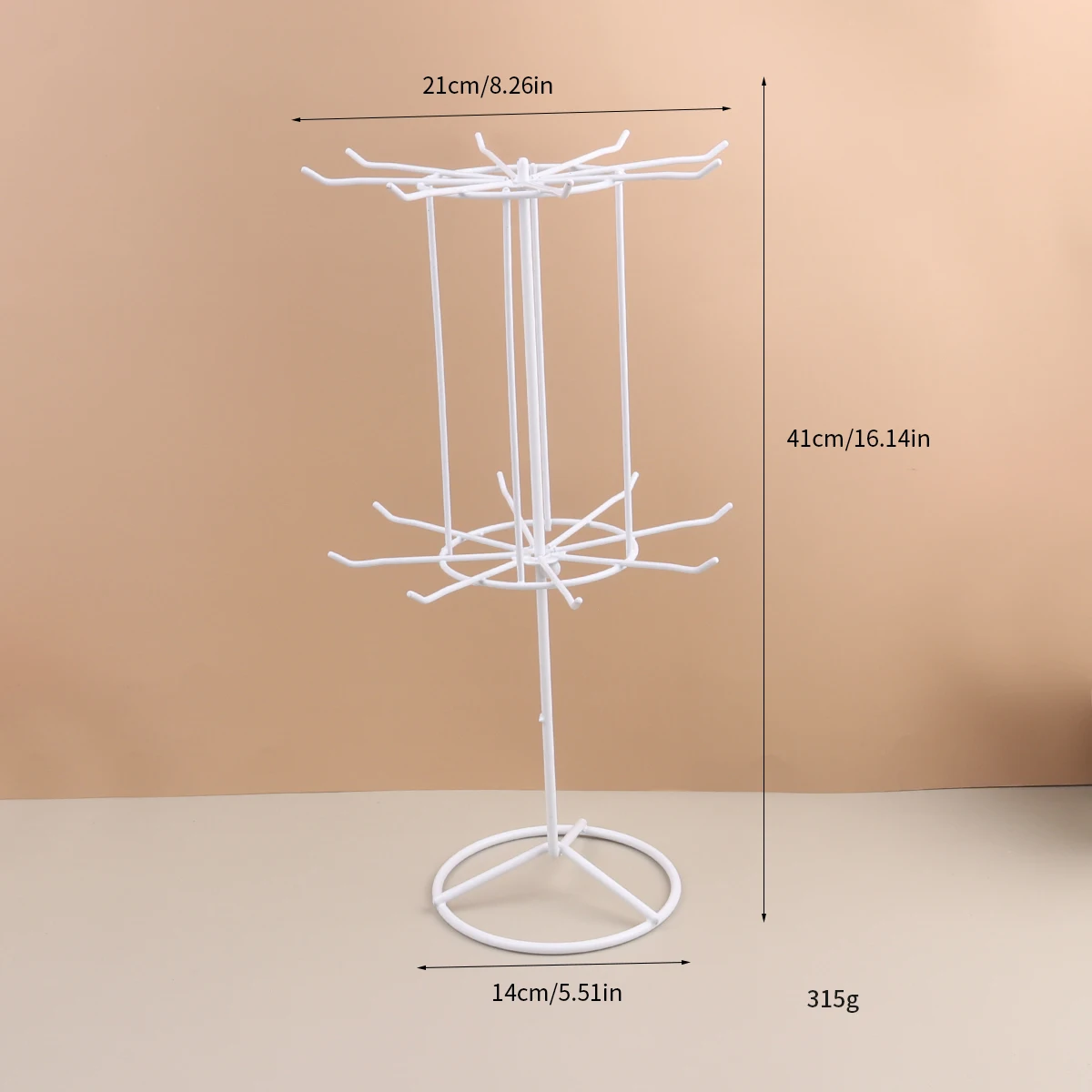 Black/white Iron Double-layer Jewelry Rack Necklace Display Rack Bracelet Bracelet Hanger Hair Accessories Earrings Jewelry Rack