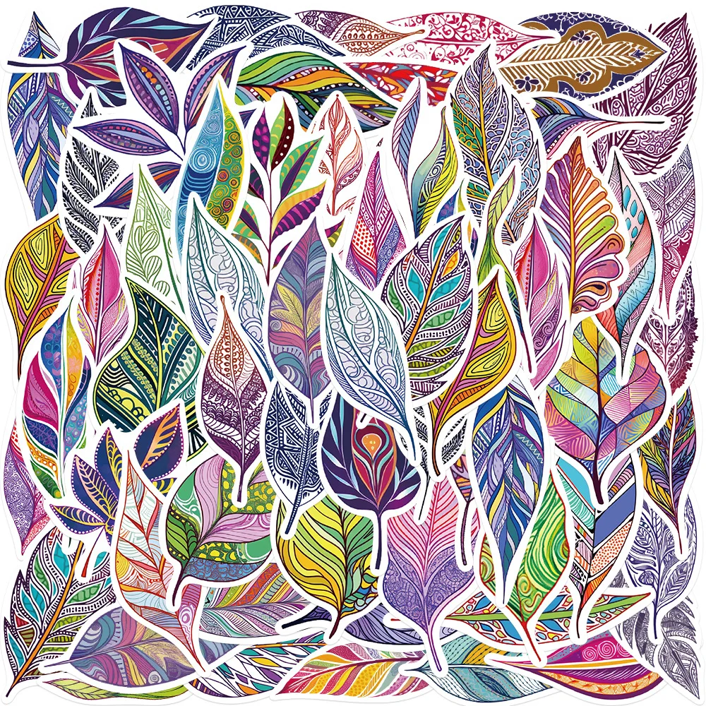 

10/30/50PCS Colorful Enamel Leaf Graffiti Stickers Aesthetic Waterproof Sticker Decoration Laptop Sketchbook Scrapbook Album