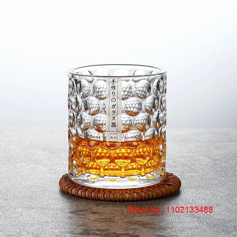 Pearl Point Whisky Cup Brandy Glass Gift Old-fashioned Crystal Wine Tasting Glassware 3D Relief Tumbler Whiskey Snifter Beer Mug Mug