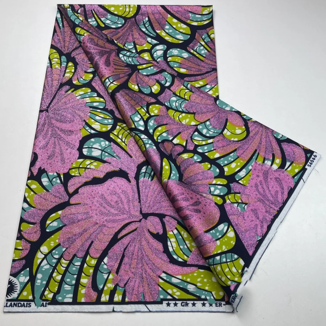 New Design 100% Cotton Top Quality Golden Supe-V Wax African Fabric For Wedding Dress Making Craft Loincloth C35