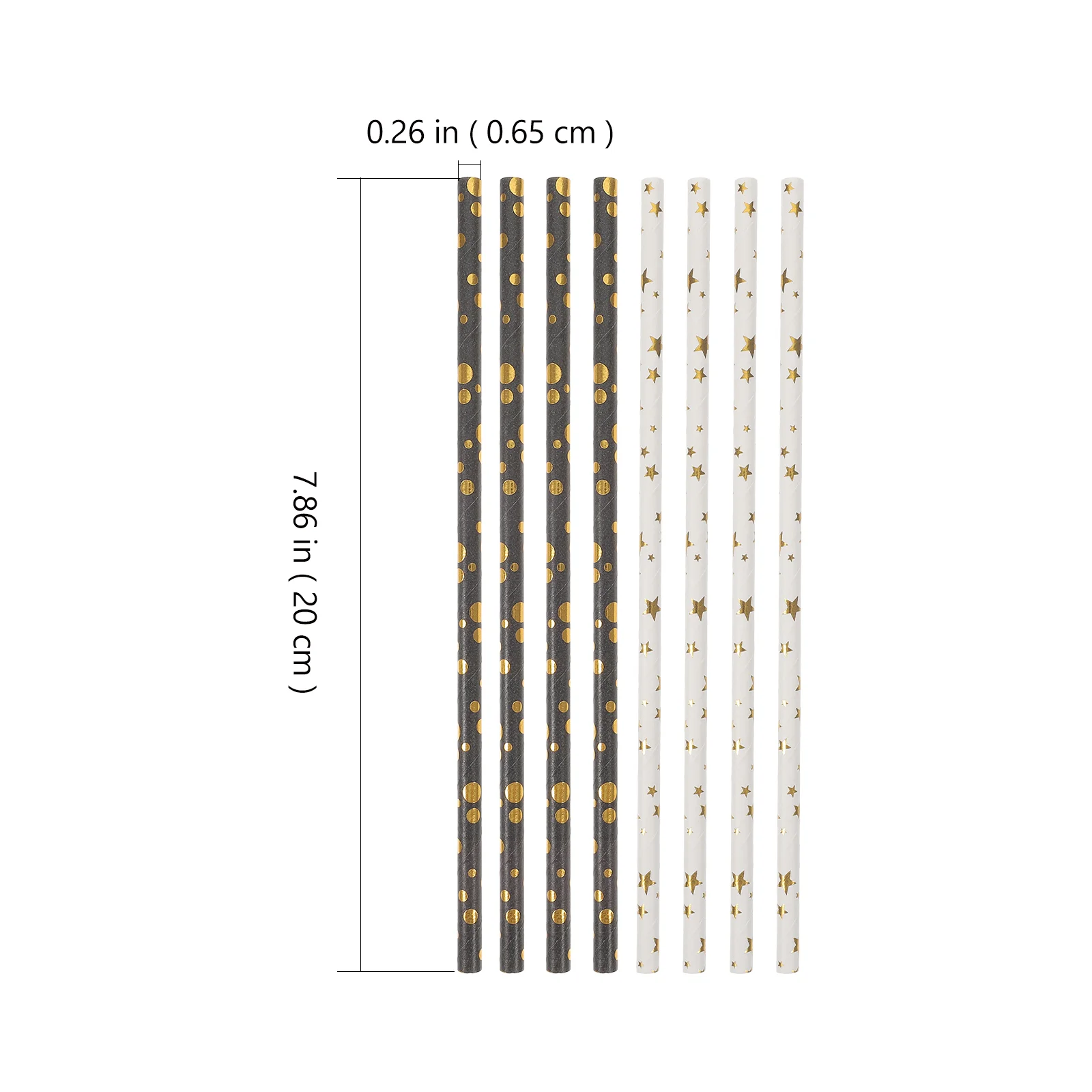 100 Pcs Alcohol Straw Hot Stamping Paper Coffee Straws Degradable Flat Party Travel