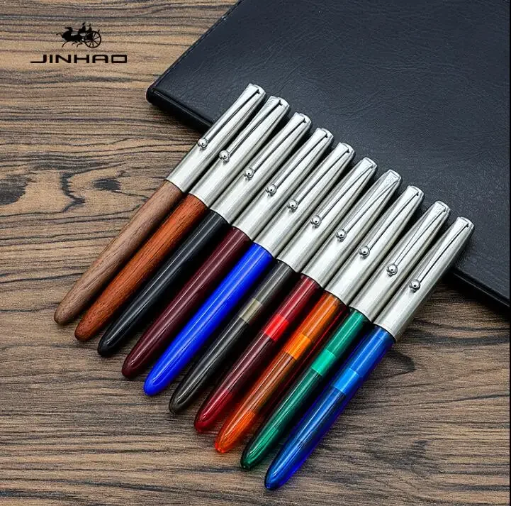 Jinhao 51a 0.38mm fountain pen wood ink pens transparent pen for school writing pluma fuente office supplies stylo plume calligraphy brush pen holder rosewood brush hanging 10 needles beech wood brush pen hanger rest writing calligraphy art supplies