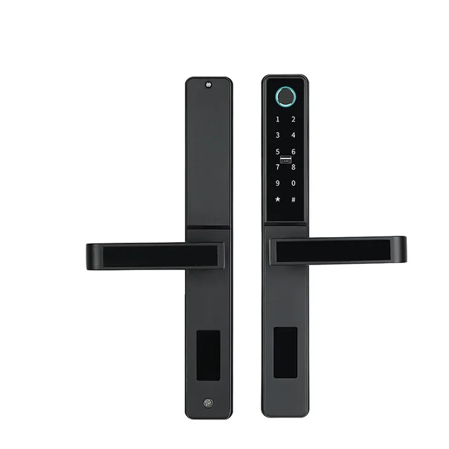 Electronic Aluminum Sliding Door Smart Lock Tuya WiFi Waterproof Fingerprint TTLock Code RFID Card Digital Keypad APP Door Locks 4