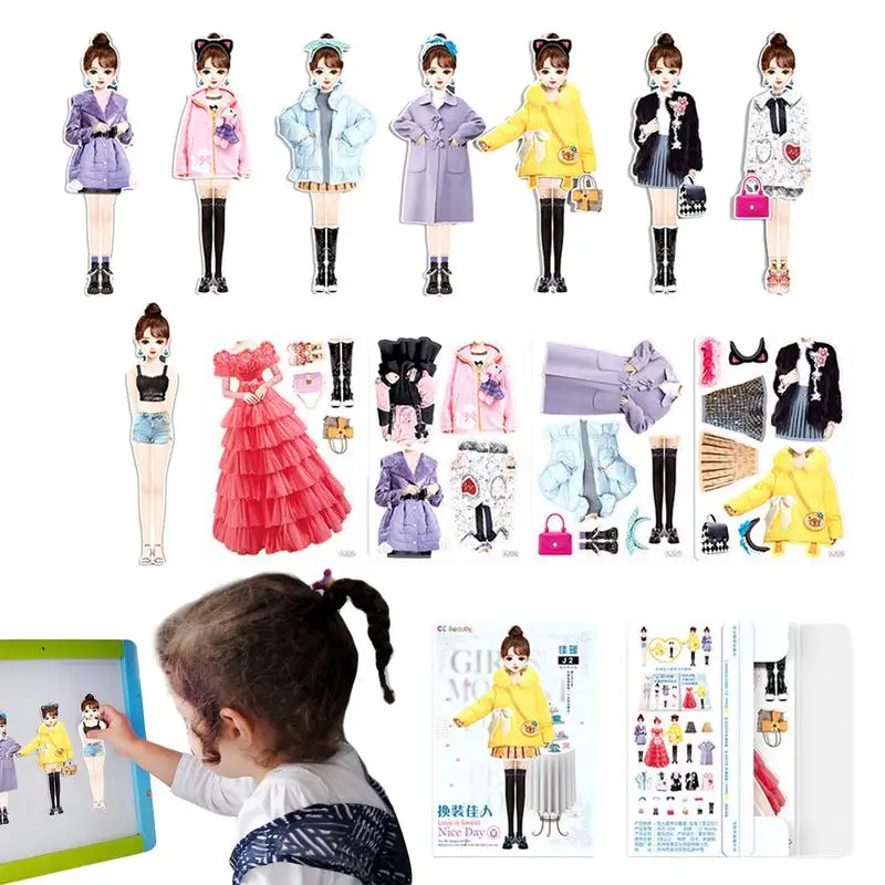 Magnetic Paper Dolls Cutouts Pretend Play Outfit Magnet Clothes Puzzles  Creative Fashion Dress Up For Birthday Children's Day - AliExpress