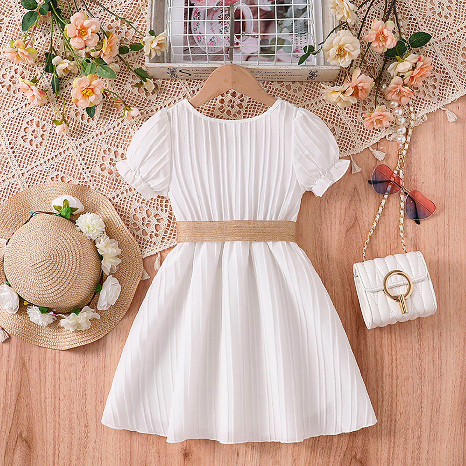 Girls White Summer Dress 2