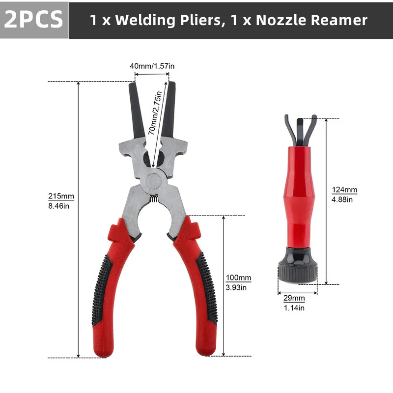 Welding Hammers Slag Scratch Wire Brush Welding Plier Slag Removal Tool Sets with Coil Spring Handle, Welding Gloves,Gauges